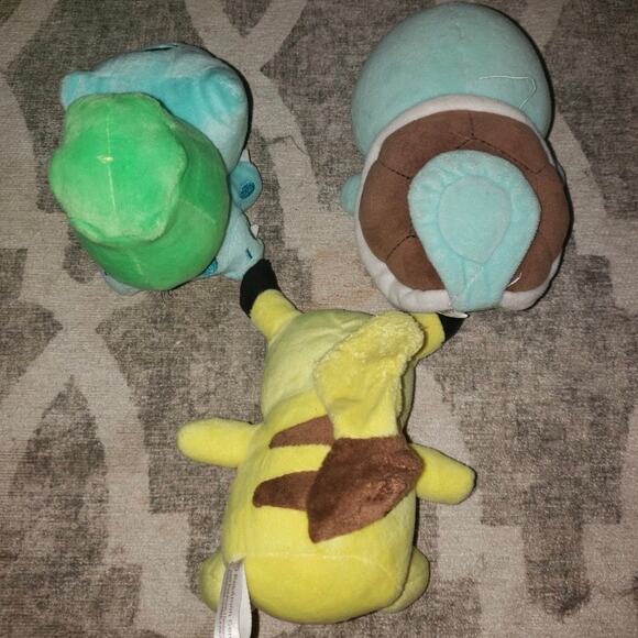 Pokemon Pikachu, Bulbasaur, & Squirtle 4-6” Plush - Picture 3 of 3